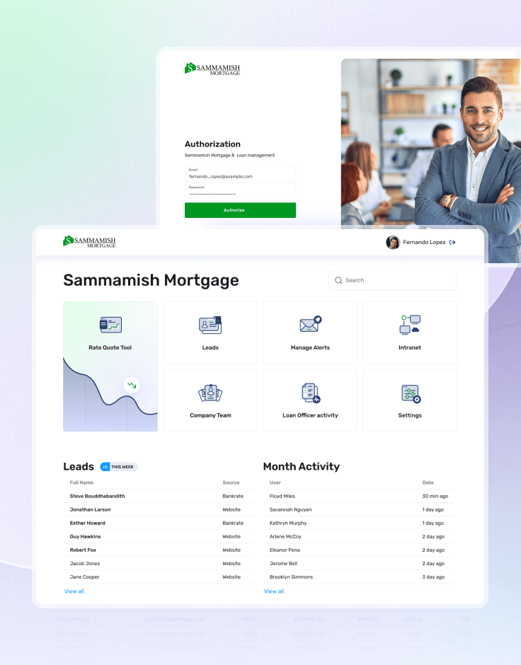 Rebuilt from an old version, this tool now enables loan officers to perform internal company's activities in an easier way. In additional, it is visually cleaner and better organized.